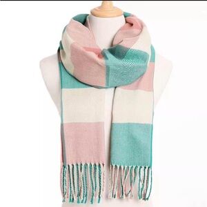 Winter cashmere Plaid Red Scarf for women and men